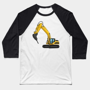 Breaker excavator cartoon illustration Baseball T-Shirt